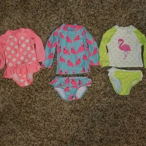 Baby Girl swim suits 6-12 months, lot of 3
